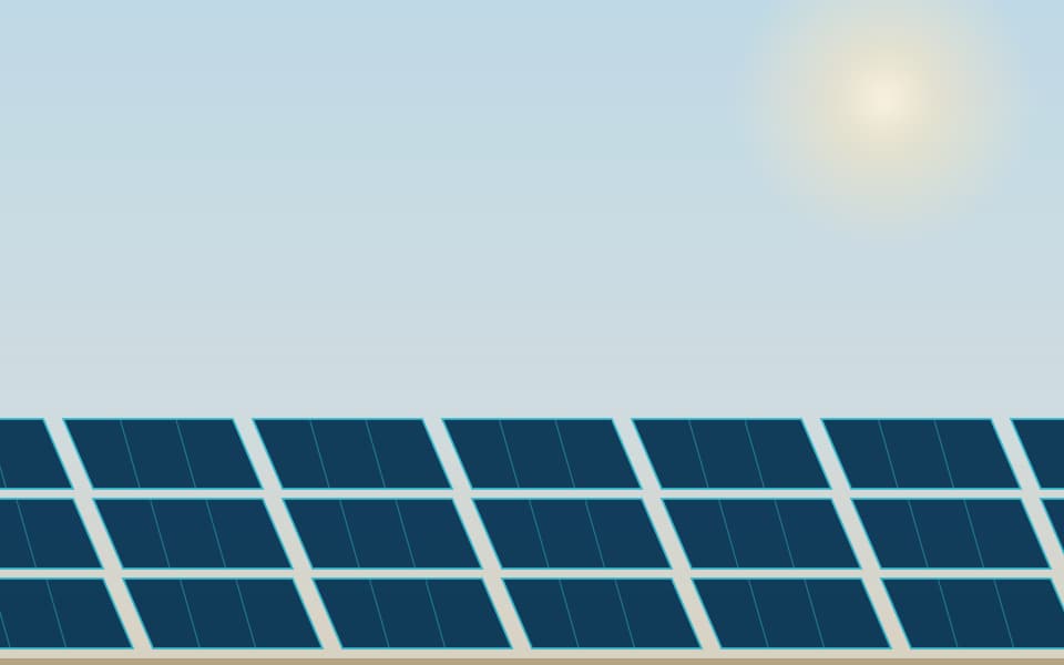 Solar PV array on a roof (detail), in daylight